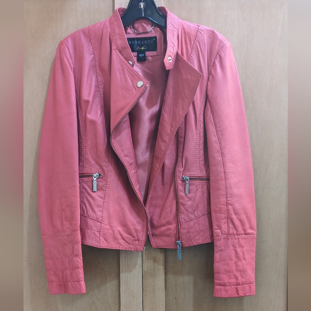 Bernardo leather moto jacket S
